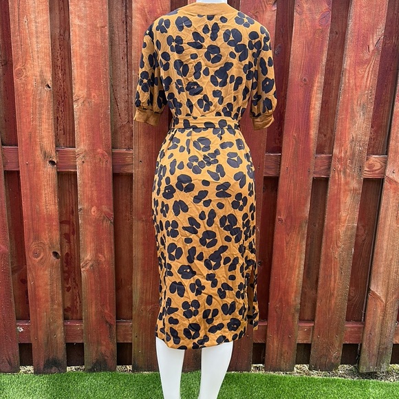 Who What Wear Gold and Black Sheath Midi Dress Size M - Picture 6 of 11